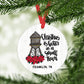 Custom City State Metal Ornament, Poinsettia Christmas Decor
