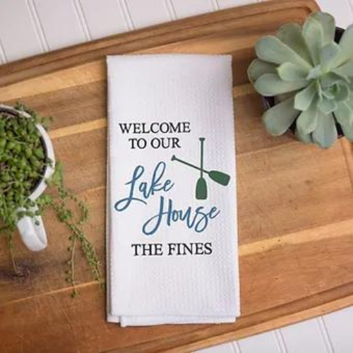 Personalized Welcome To Our Lake House Towel