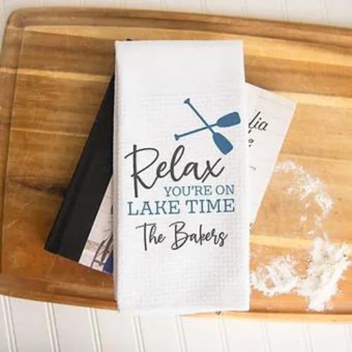 Relax Lake Time Dish Towel