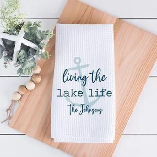 Personalized Living The Lake Life Towel