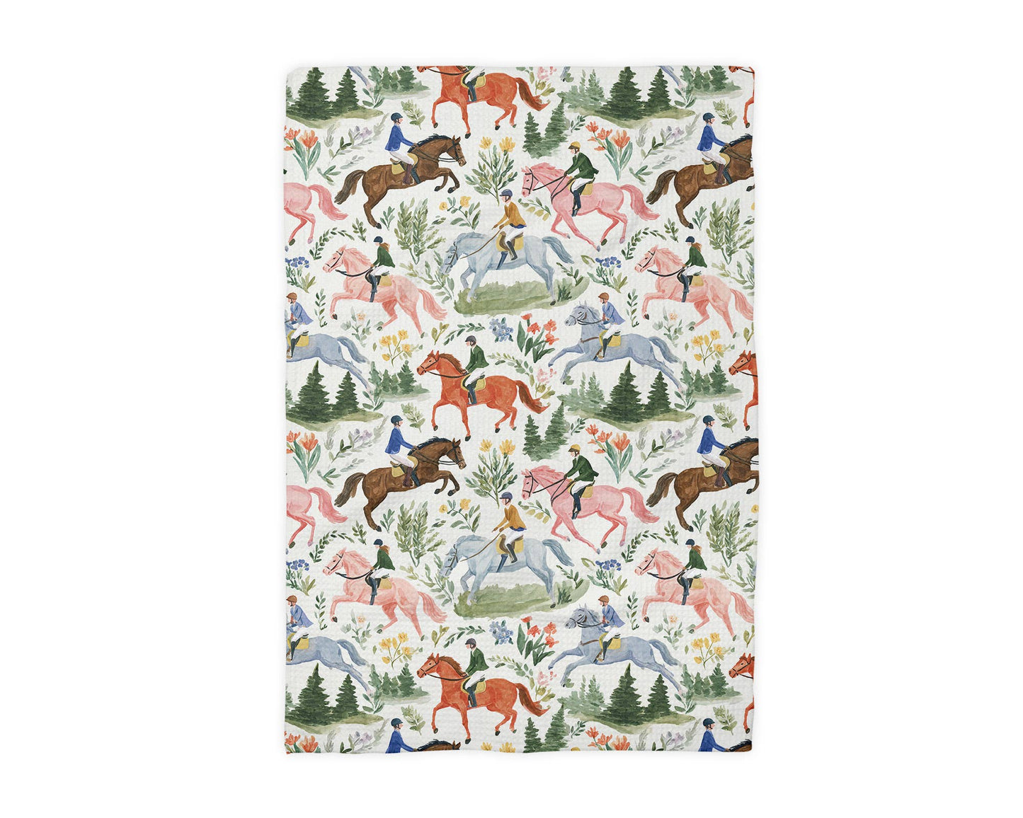 Horse Pony Equestrian Tack Kitchen Towel Waffle Equestrian