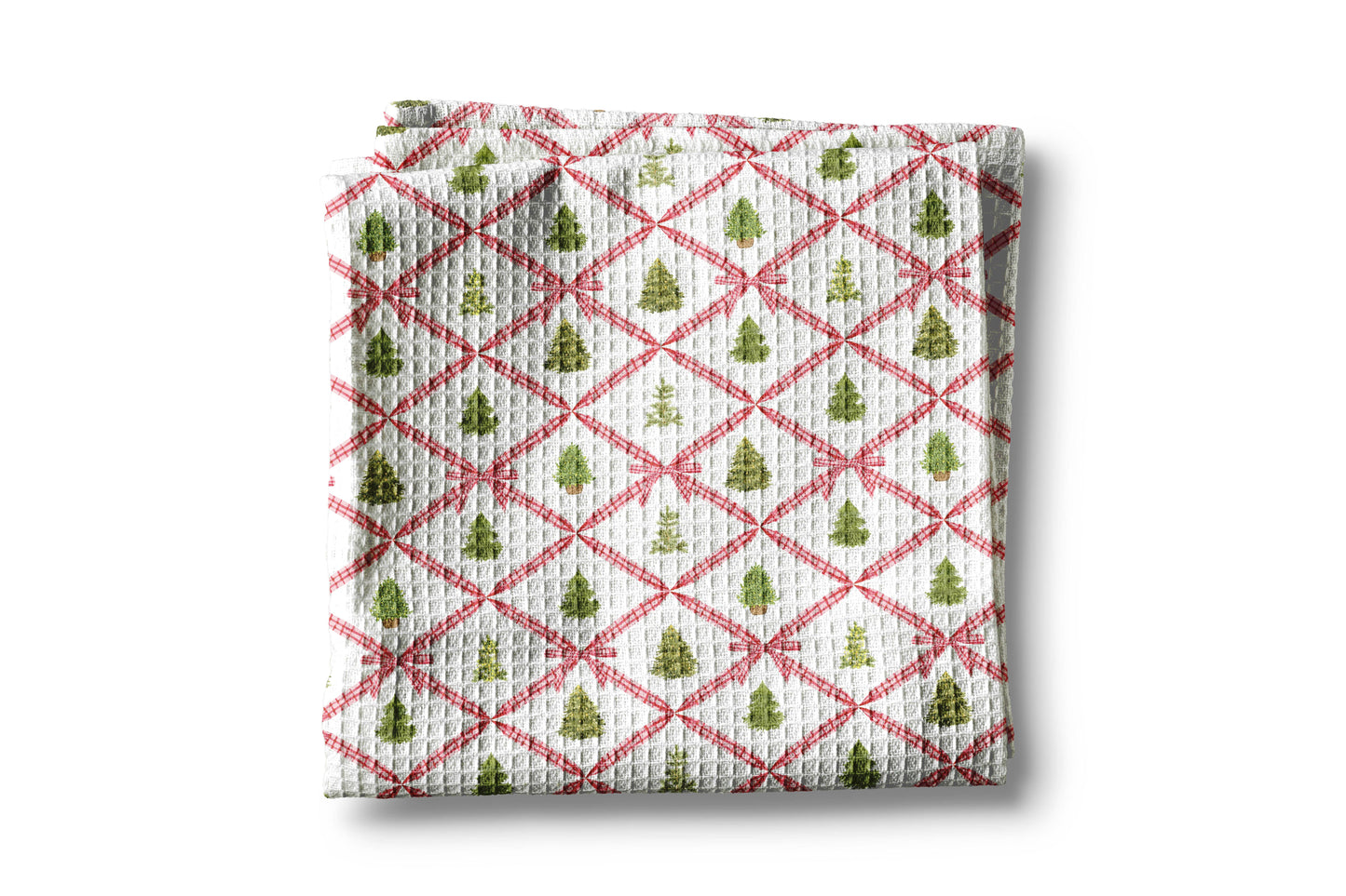 Christmas Towel Tree Plaid Bow Holiday Home Decor 2025