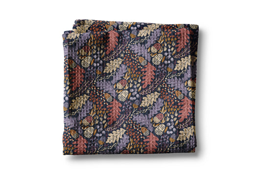 Fall Floral Waffle Weave Kitchen Towel Autumn Botanical