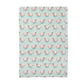 Flamingo Palm Coastal Beach Floral Kitchen Towel Waffle Swim