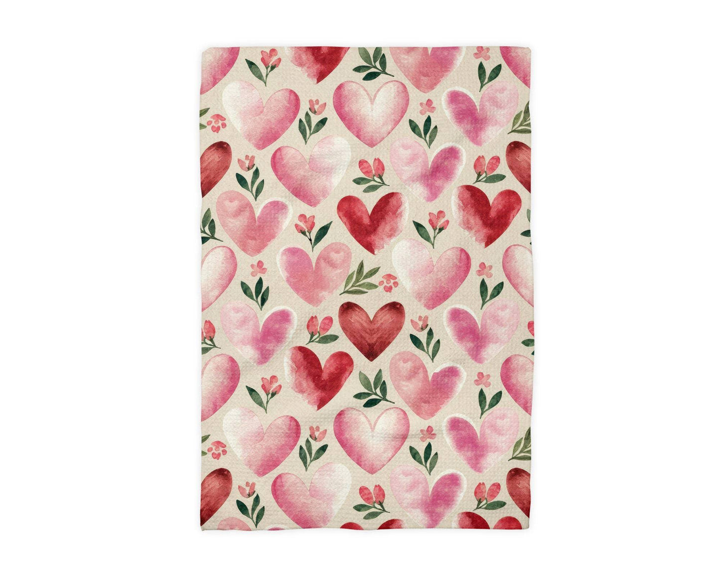 Valentine Heart Rustic Kitchen Towel Waffle Baking Farmhouse