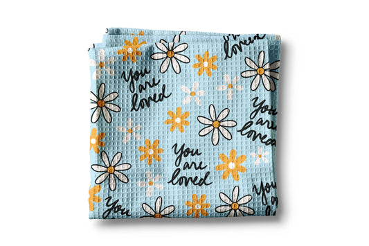 Mothers Day You are Loved Bright Floral Kitchen Towel Retro