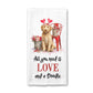 Doodle Valentines Day Pet Dog Towel Kitchen Decor Heart XOXO