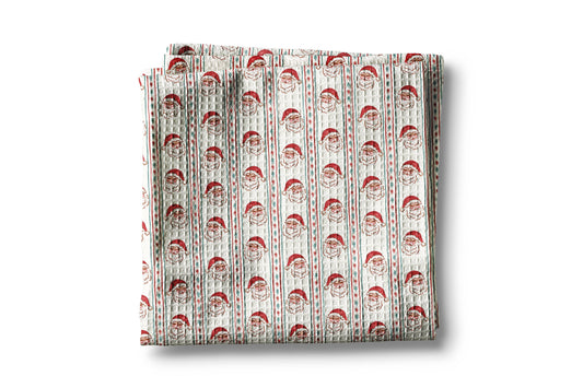 Santa Clause Chinoiserie Christmas Kitchen Towel Waffle