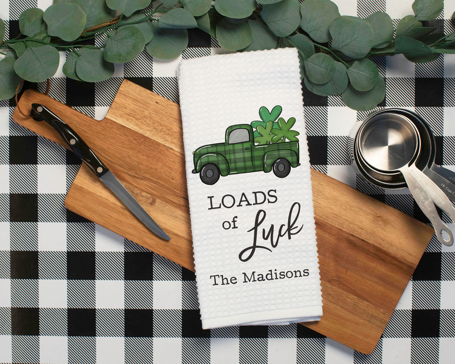 St. Patrick's Day Towel | Holiday Kitchen Towel | Personalized Dish Towel | Shamrock Decor | St. Patrick's Day Decor | Seasonal Decor