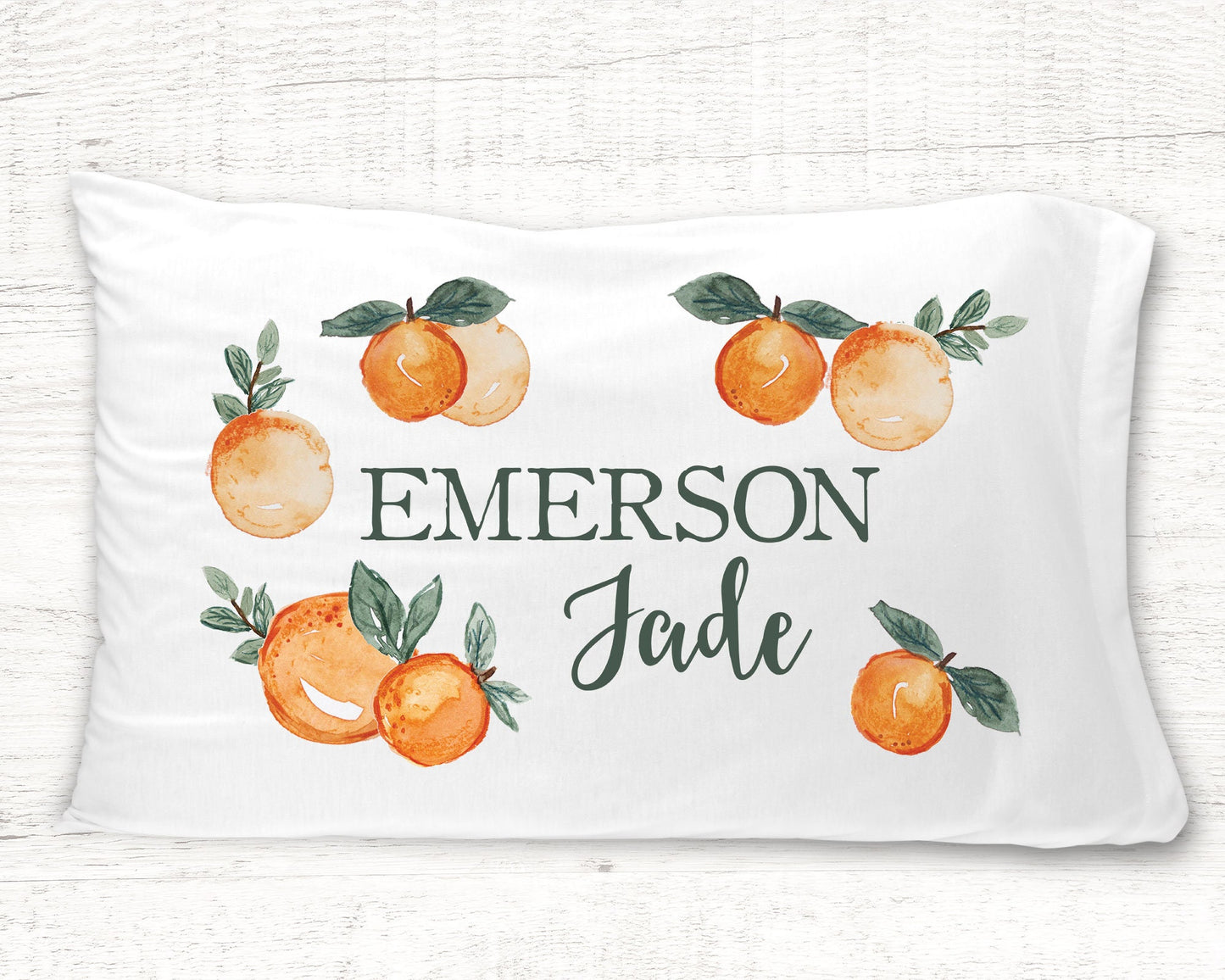 Clementine Orange Standard Pillowcase | Personalized Pillow Cover | Girls Room Decor | Nursery Decor