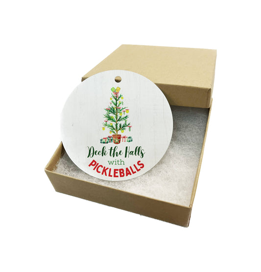 Pickleball Metal Ornament, Christmas Tennis Holiday Decor