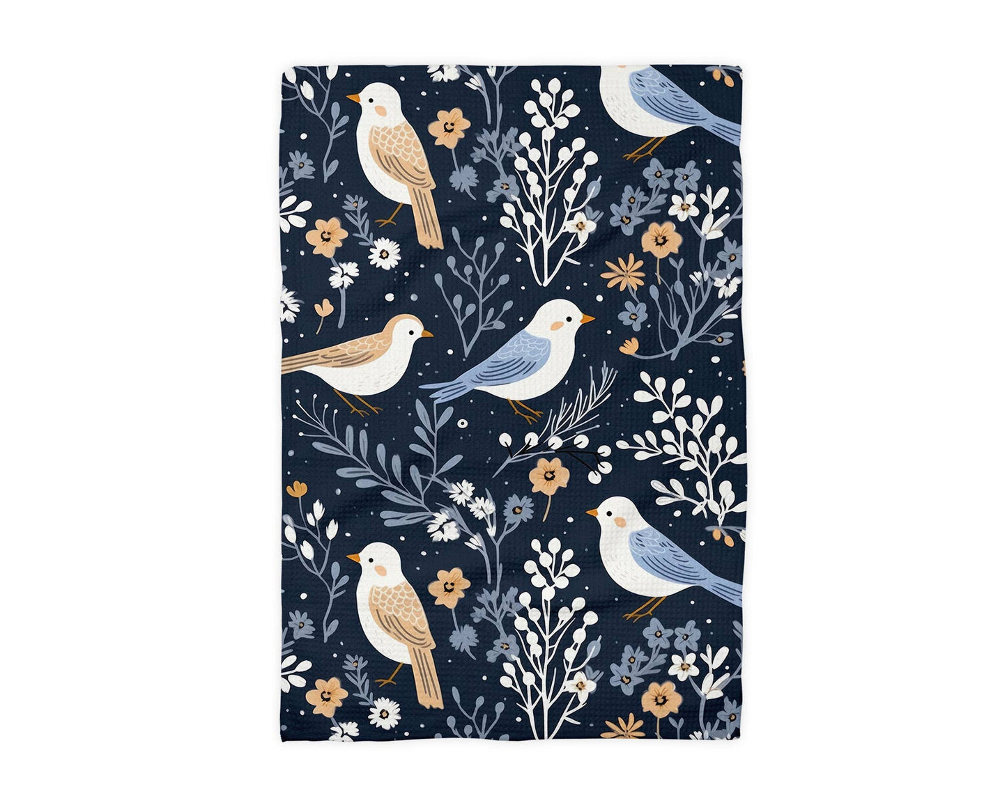Winter Birds Holiday Baking Tree Berries Kitchen Towel