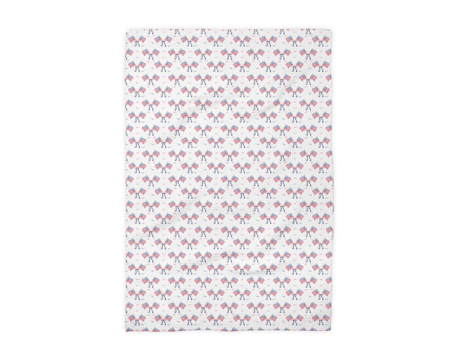 4th July Patriotic Red White Blue Flag Kitchen Towel Waffle
