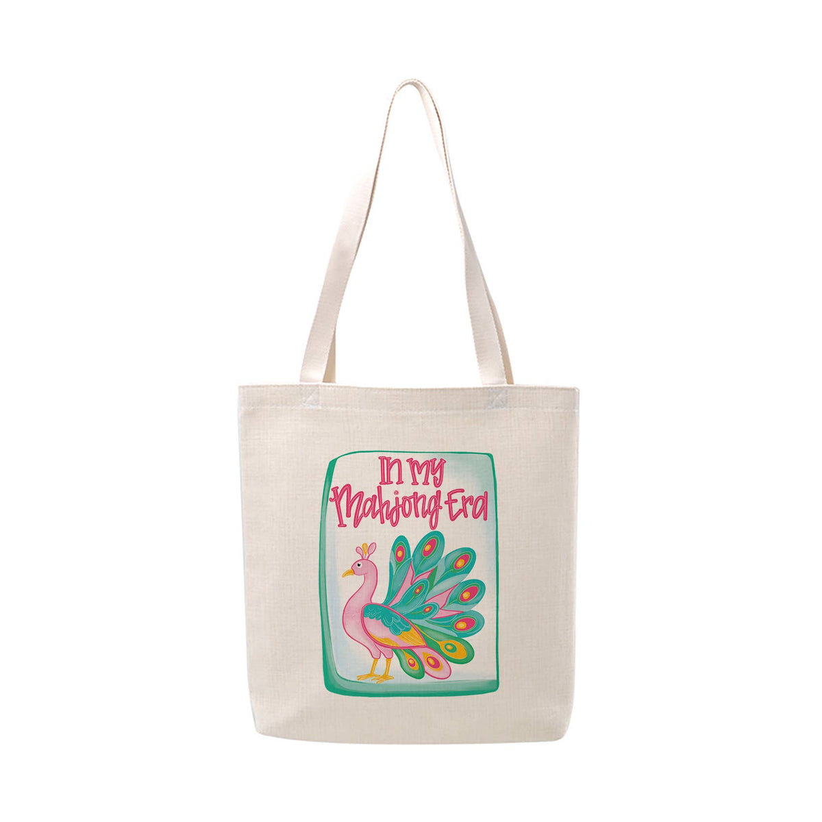 Mahjong Era Tote Bag Bright Preppy Mahj Tiles Canvas Bag