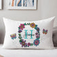 Floral Butterfly Personalized Monogram Name Standard Pillowcase | Flowers and Butterflies Pillow Cover | Girl Room Decor | Nursery Decor