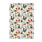 Farmhouse Kitchen Towel - Christmas Chicken Design Waffle Weave for Rustic Kitchen Decor