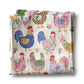 Chicken Kitchen Towel - Colorful Farmhouse Waffle Weave Towel With Retro Chicken Decor