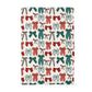 Red Green Bow Chinoiserie Christmas Kitchen Towel Waffle