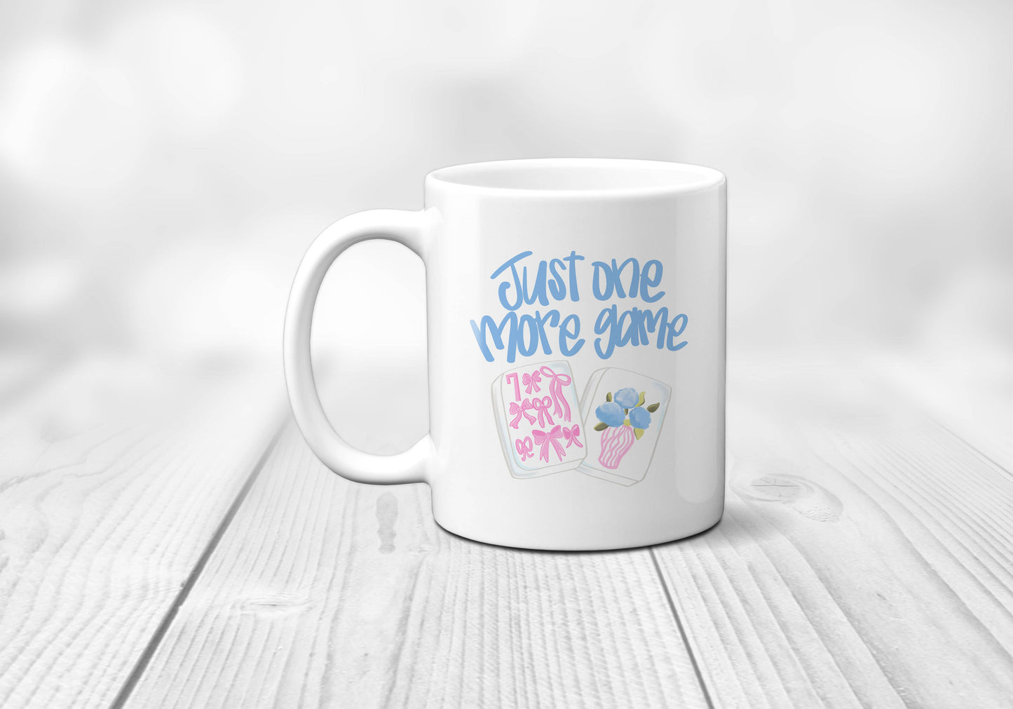 Mahjong One More Game Coffee Cup Tile Decor Hostess Gift