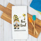 Bee Kind Dish Towel: Personalized Gnome Kitchen Decor (16x24 Inches)