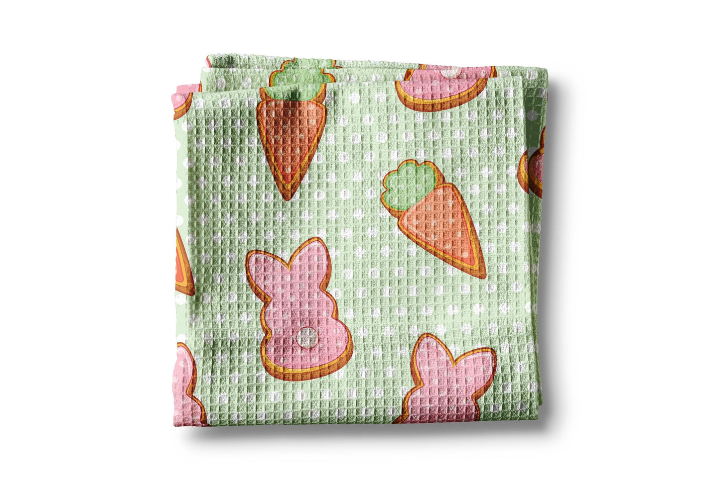Easter Bunny Kitchen Towel – Waffle Weave, Lint-Free, Super Absorbent, Spring Easter Decor Floral