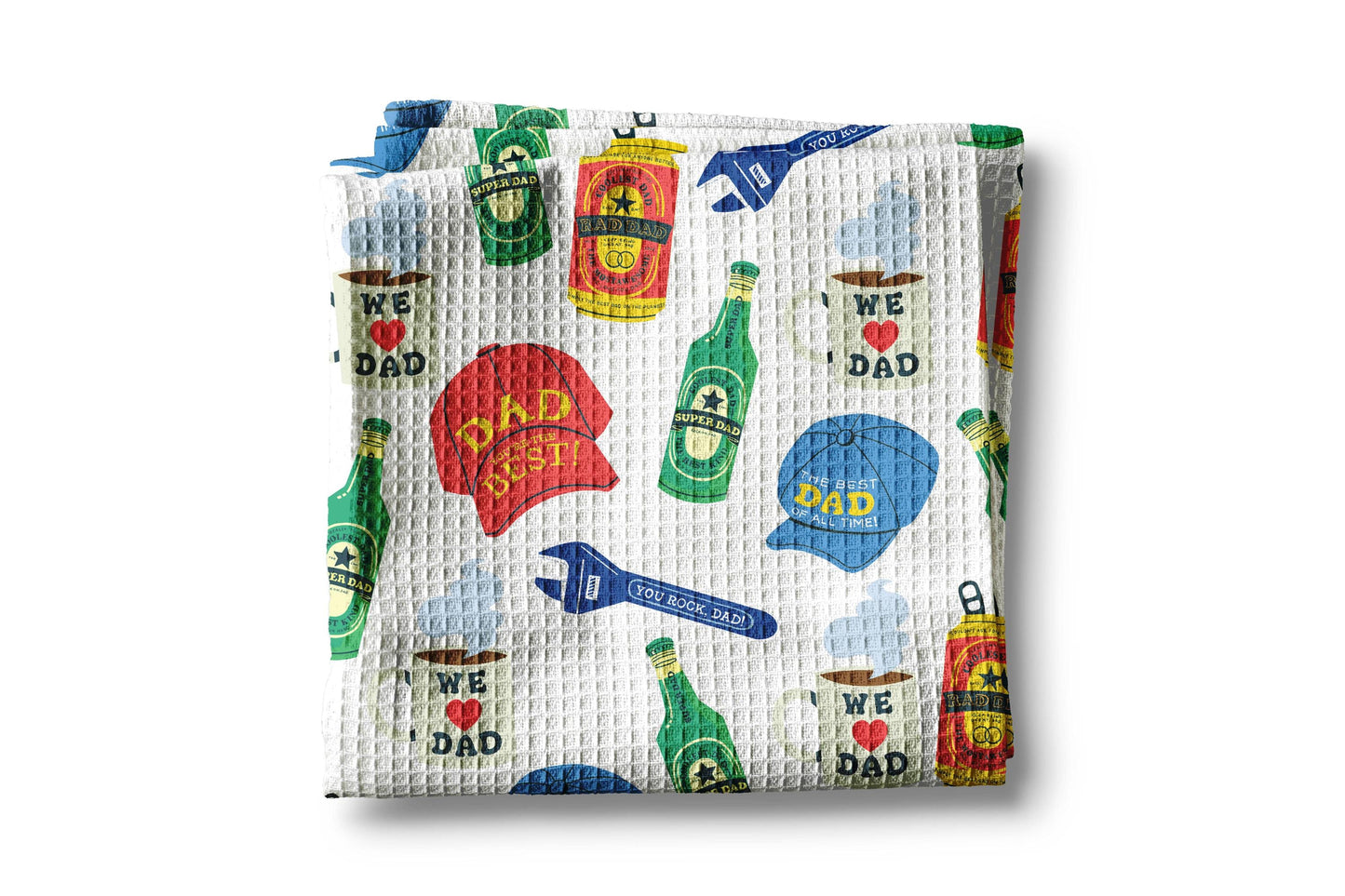 Fathers Day Dad Collage Kitchen Towel Summer Cookout Gift