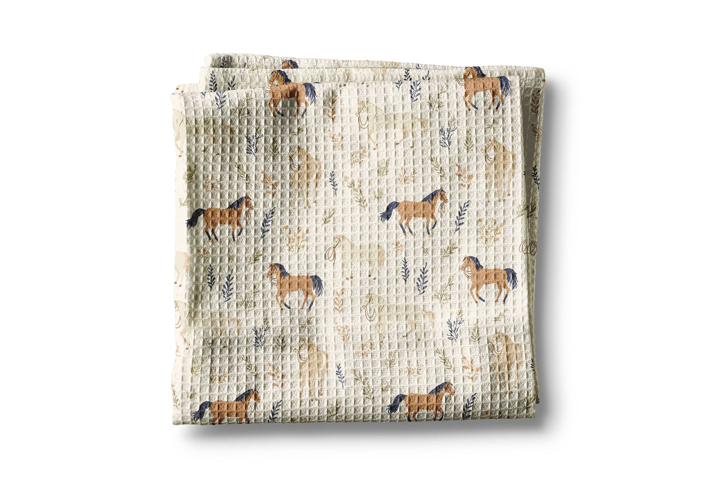 Horse Pony Equestrian Tack Kitchen Towel Waffle Gifts Farm