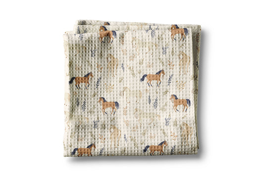 Horse Pony Equestrian Tack Kitchen Towel Waffle Gifts Farm