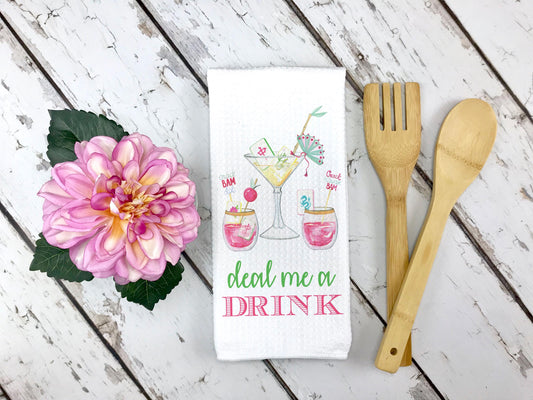 Mahjong Happy Hour Dish Towel | Mahjong-themed Towel | Mahjong-themed Gift for Kitchen | Mahjong Party Gift | Hostess Gift