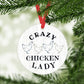 Crazy Chicken Lady Metal Ornament, Holiday Farm Home Decor