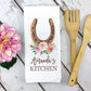 Horseshoe Name Towel | Custom Kitchen Dish Towel | Custom Gifts for Horse Lovers | Rustic Kitchen Decor