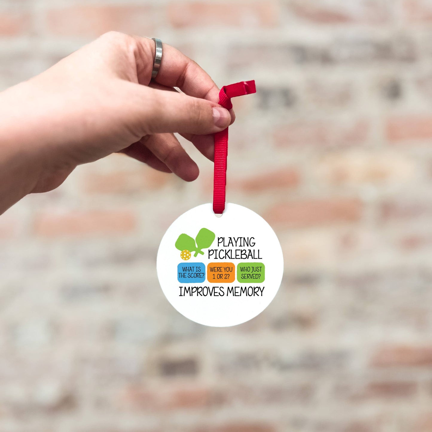 Pickleball Improves Memory Christmas Ornament, Pickleball