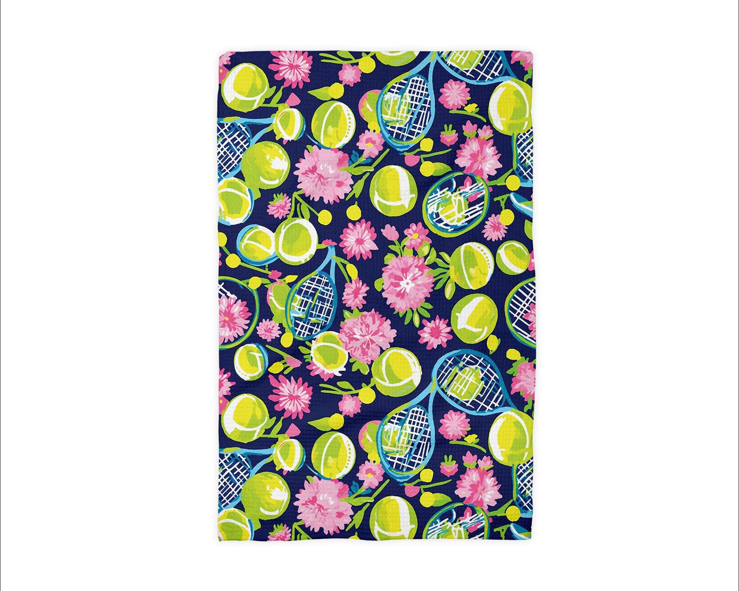 Tennis Kitchen Towel – Waffle Weave Dish Towel, Lint-Free, Super Absorbent, Tennis Lover Gift, Sports Kitchen Decor, 16x24"