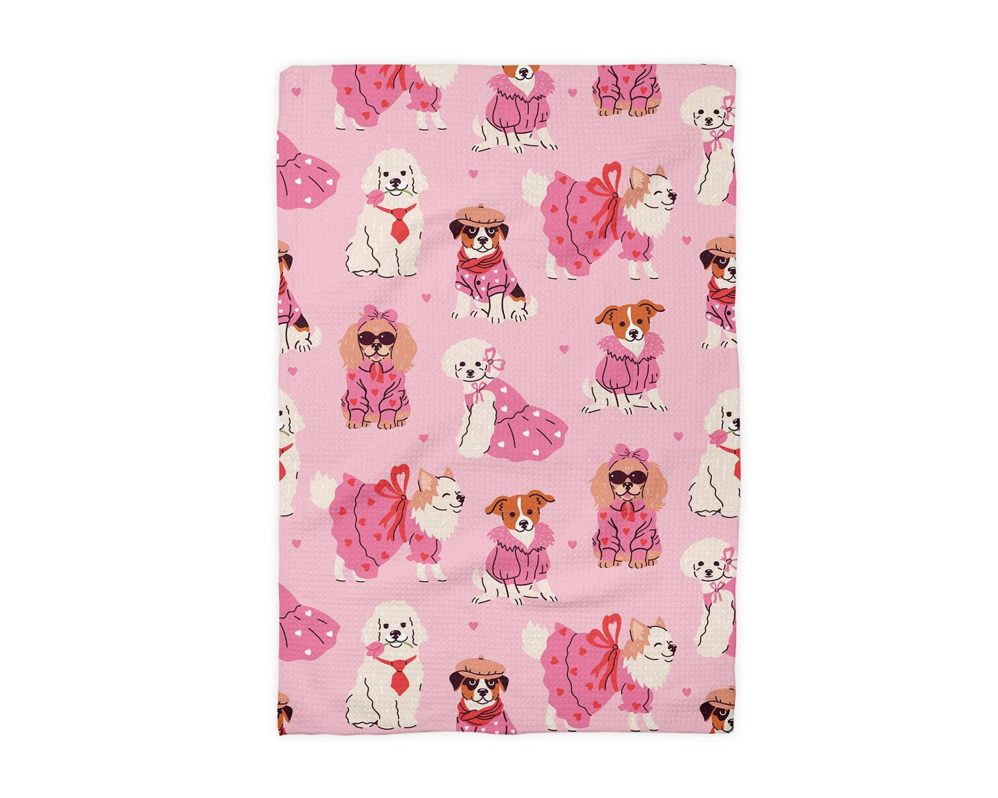 Valentine Dog Pet Shop Puppy Kitchen Towel Waffle Rescue