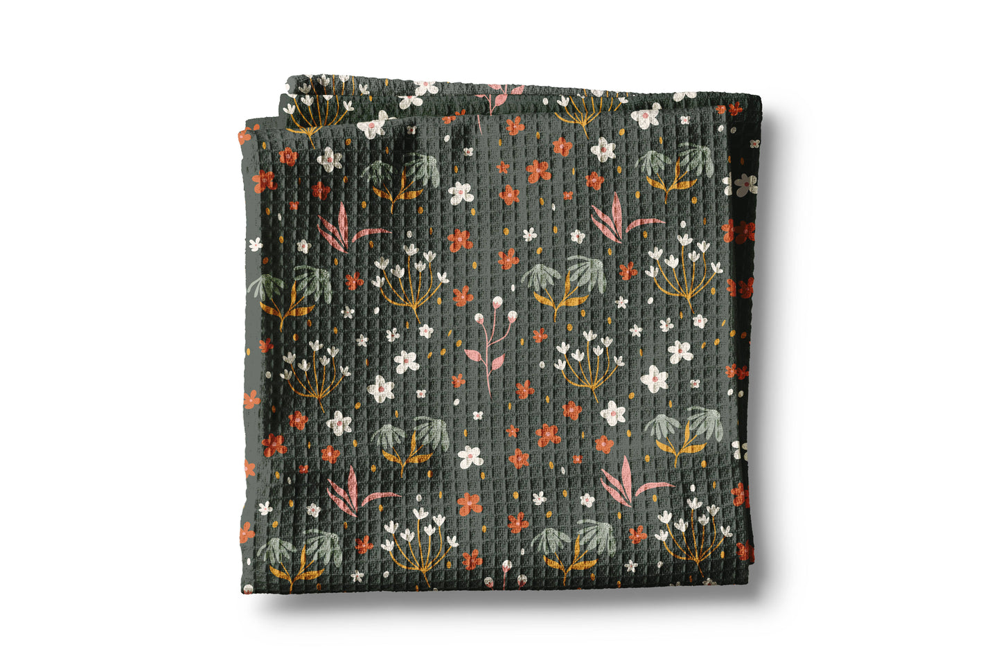 Neutral Boho Floral Fall Autumn Leaves Foliage Kitchen Towel