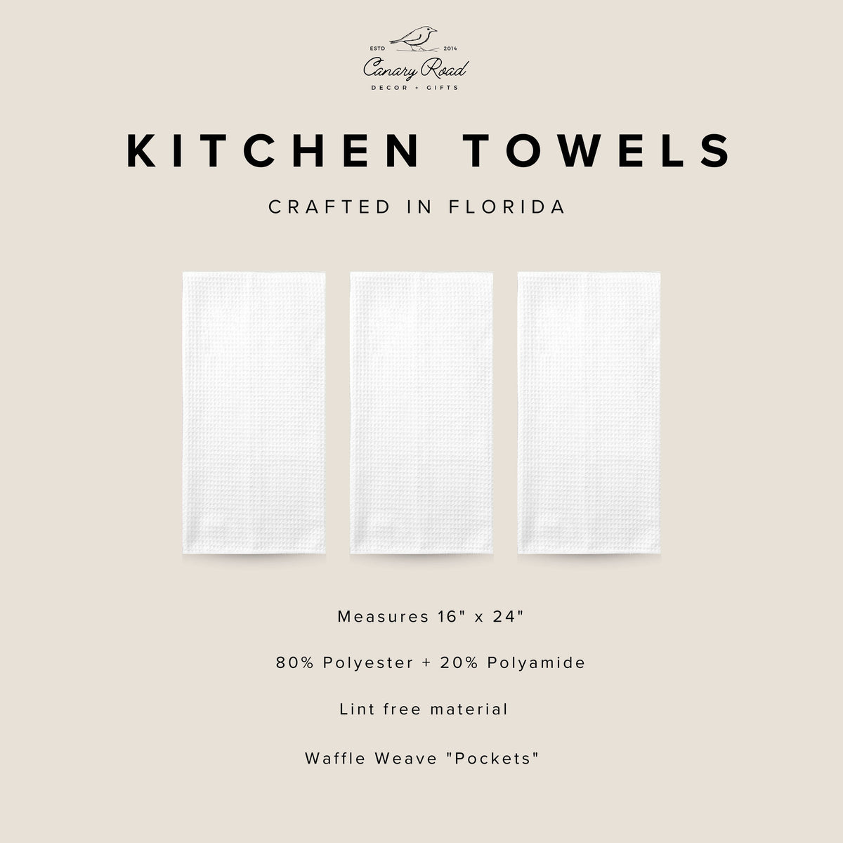 Summer Kitchen Towel Patchwork Nautical Beach Ocean Waffle
