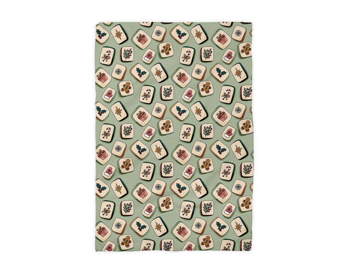Mahjong Christmas Kitchen Towel Mahj Tile Game Decor Hostess