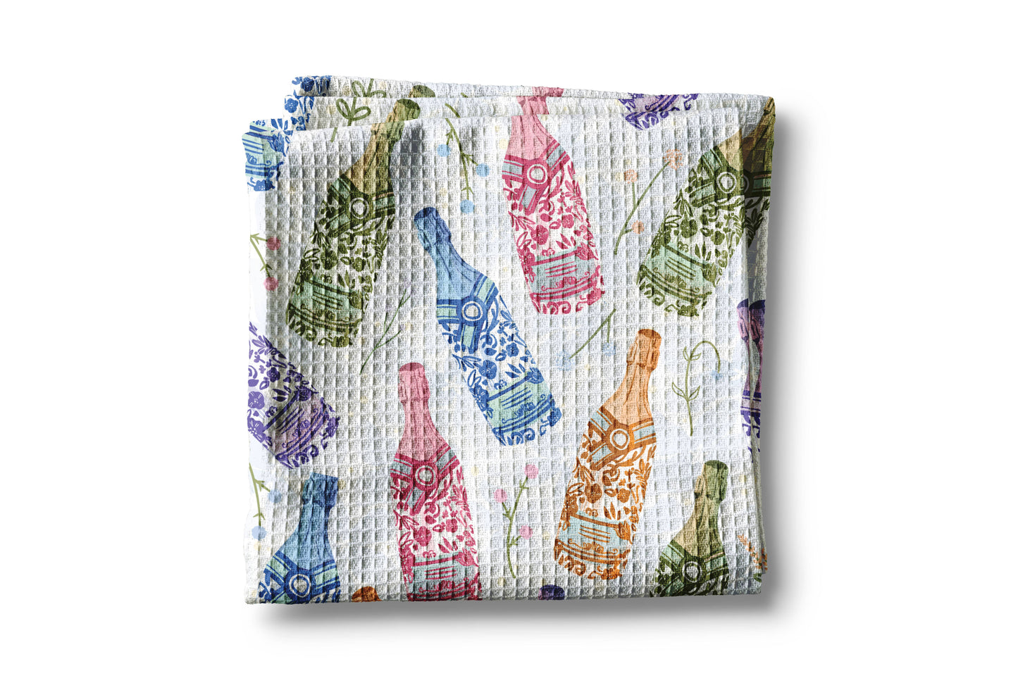 Champagne Chinoiserie Floral Preppy Colorful Kitchen Towel