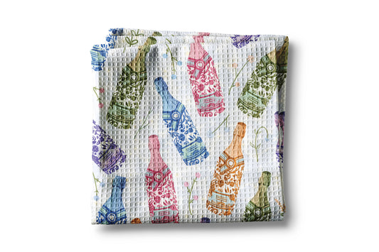 Champagne Chinoiserie Floral Preppy Colorful Kitchen Towel