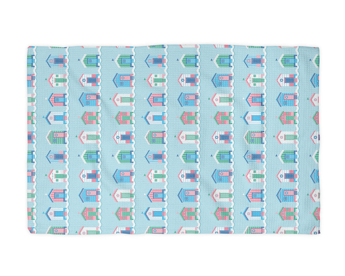 Beach House Row Ocean Kitchen Towel Nautical Seaside Coastal