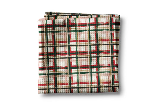 Christmas Plaid Trendy Preppy Kitchen Towel Waffle
