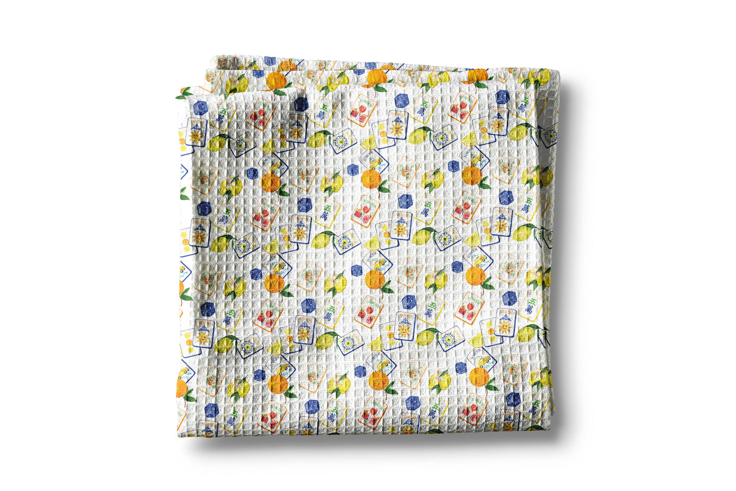 Mahjong Kitchen Towel – Citrus Summer Waffle Weave Lint Free Drying Cloth