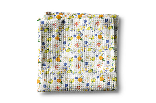 Mahjong Kitchen Towel – Citrus Summer Waffle Weave Lint Free Drying Cloth