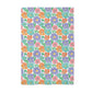 Bright Floral Retro Spring Flower Kitchen Towel Waffle Teal
