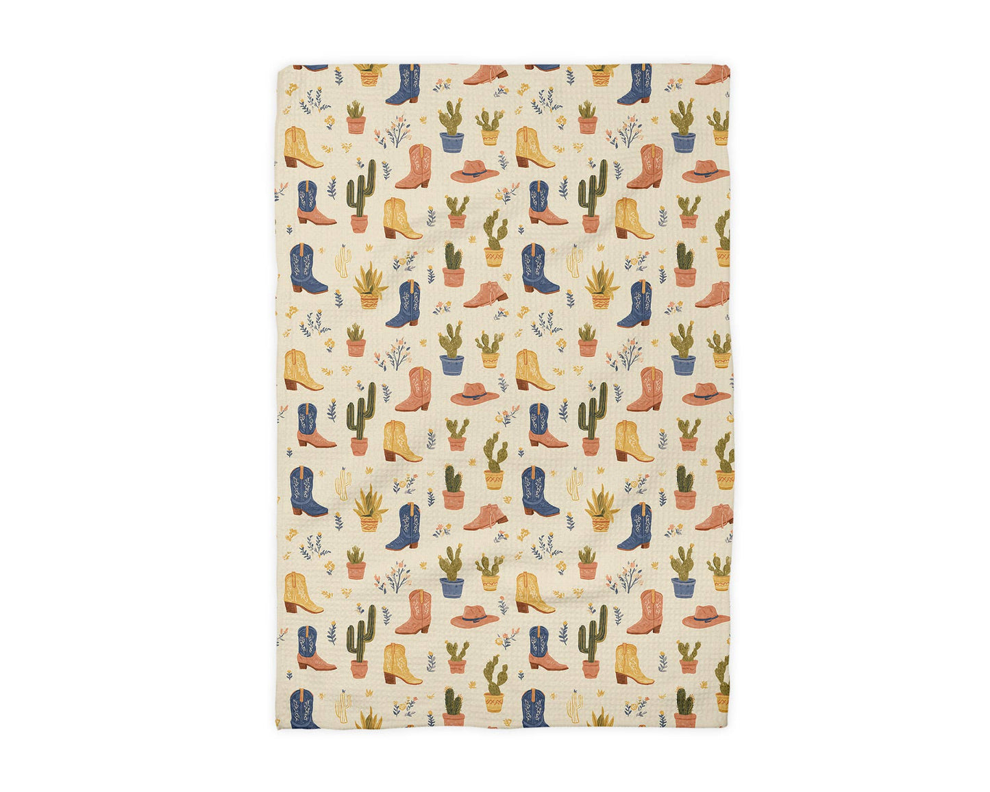 Cowboy Boot Cactus Western Horse Desert Barn Kitchen Towel
