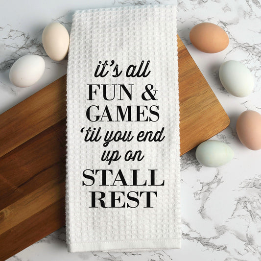 Funny Horse Towel | Equine Kitchen Dish Towel | Custom Gifts for Horse Lovers | Rustic Kitchen Decor | Horse Humor