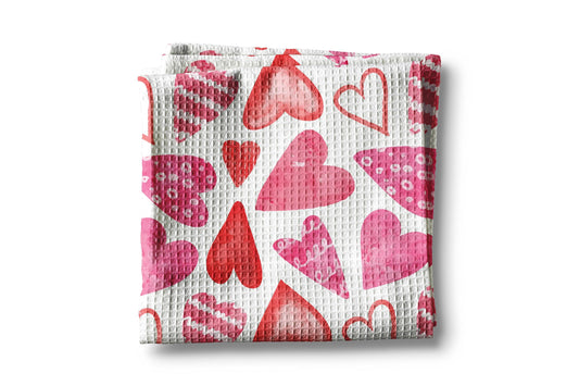 Valentine Kitchen Towel XOXO Galentine Valentine's Day Gift Red Pink February Heart Decor Dish Kitchen