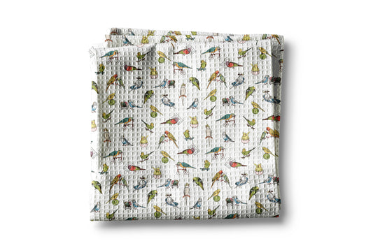 Bird Watcher Waffle Weave Kitchen Towel Nature Decor