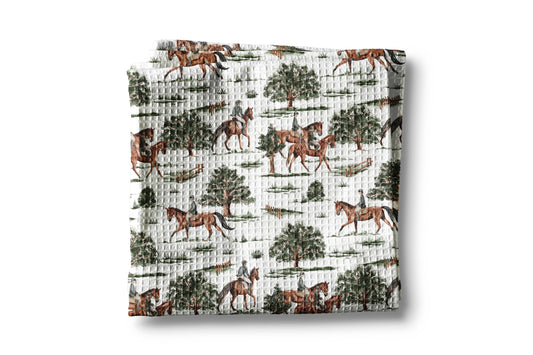Horse Pony Equestrian Tack Kitchen Towel Waffle Equestrian