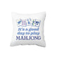 Mahjong Throw Pillow, Mahj Decor Her Preppy Tile Game